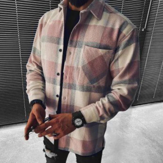 Chemise à carreaux pour homme à manches longues, légère et respirante pour les journées d’été.