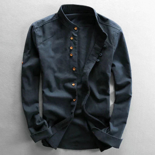 Chemise d’été sophistiquée pour homme à manches longues, légère et élégante pour les journées chaudes.