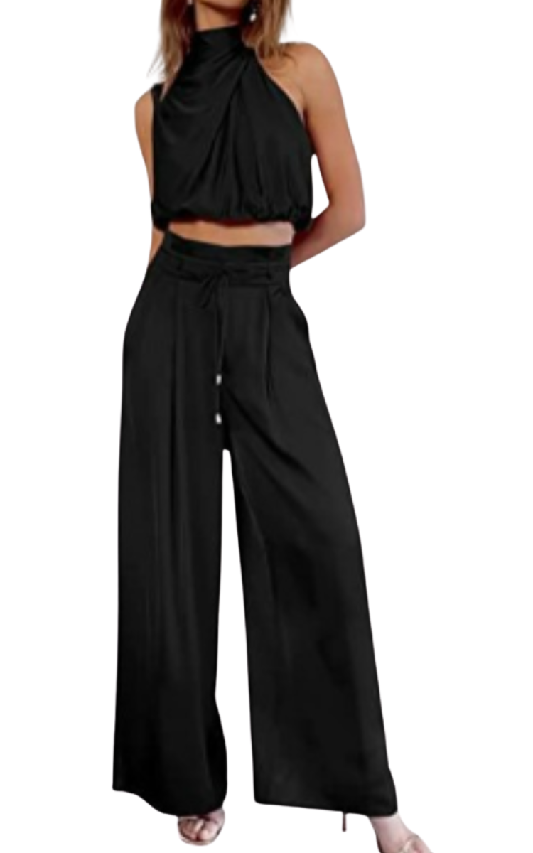 Combinaison élégante pour femme, idéale pour un mariage ou une cérémonie d’été avec coupe fluide et style chic.