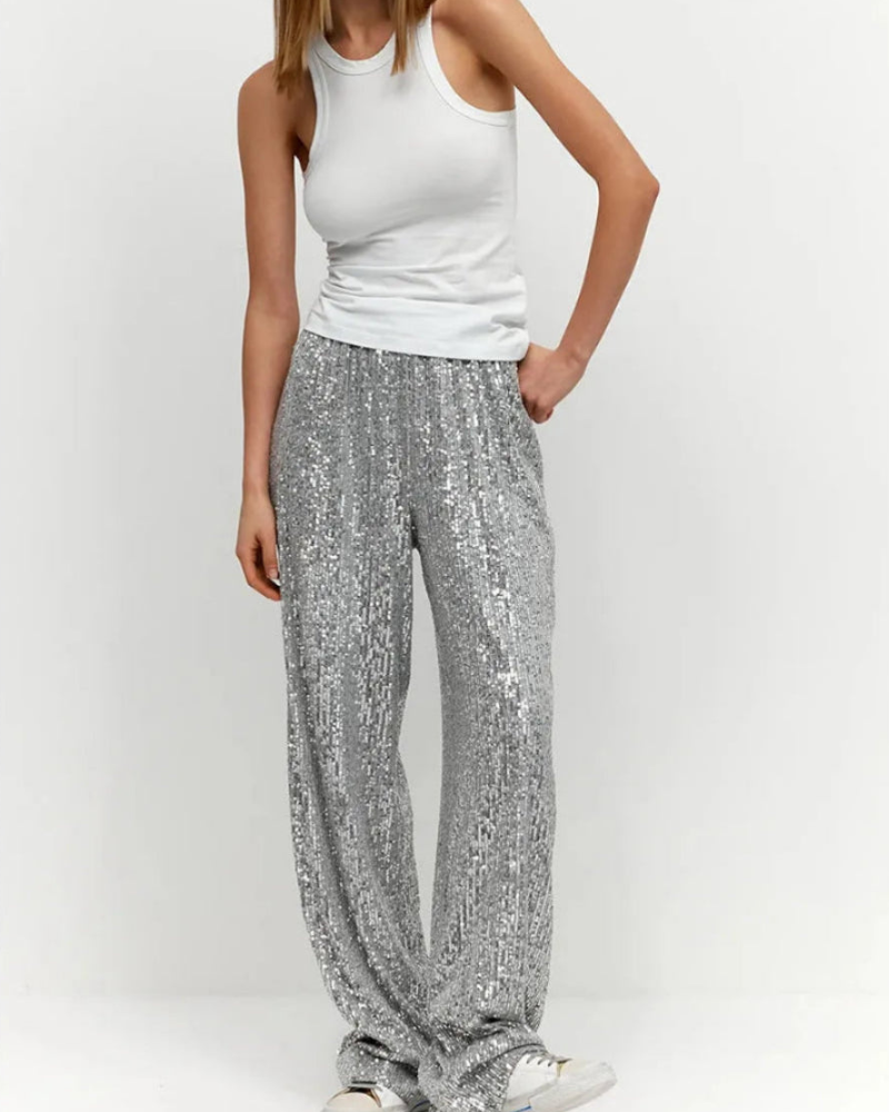 Pantalon chic à paillettes pour femmes